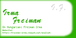 irma freiman business card
